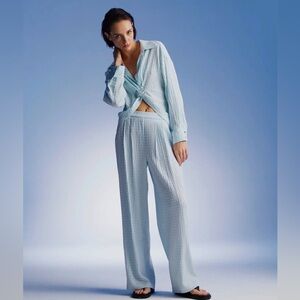 Nocturne Textured Pants Front Knot Blouse CoOrd Set Size: L NWT